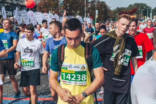 September 9, 2018 Minsk Belarus Half Marathon Minsk 2018 Running in the city — Stock Photo, Image