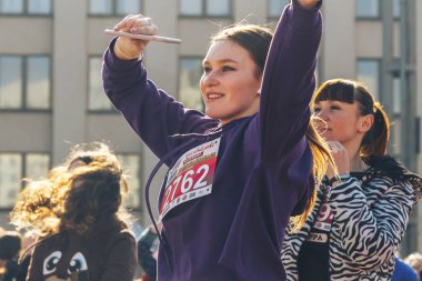 8 Mart 2019, Minsk Belarus Yarışı Kadınlar Günü onuruna 8 Mart