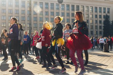 8 Mart 2019, Minsk Belarus Yarışı Kadınlar Günü onuruna 8 Mart