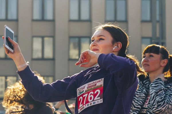 March 8, 2019 Minsk Belarus Race in honor of the Women's Day holiday on March 8 — Stock Photo, Image