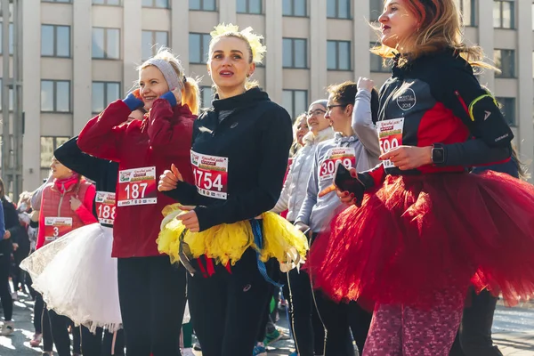 March 8, 2019 Minsk Belarus Race in honor of the Women's Day holiday on March 8 — Stock Photo, Image