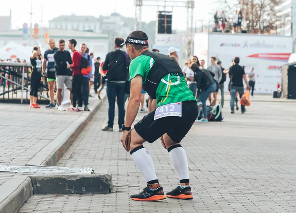 Septiembre 9, 2018 Minsk Bielorrusia Media Maratón Minsk 2018 Correr en la ciudad — Foto de Stock