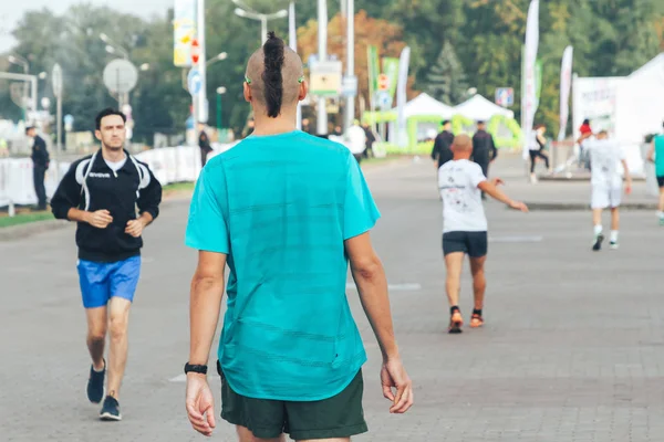 September 9, 2018 Minsk Belarus Half Marathon Minsk 2018 Running in the city — Stock Photo, Image