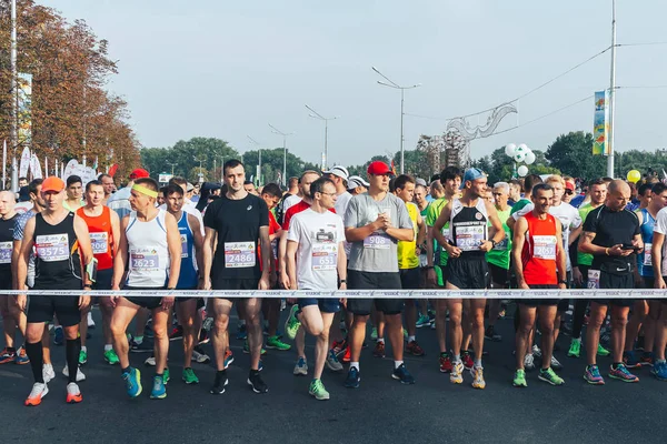 9. September 2018 Minsk Weißrussland Halbmarathon Minsk 2018 Laufen in der Stadt — Stockfoto