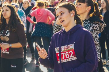 8 Mart 2019, Minsk Belarus Yarışı Kadınlar Günü onuruna 8 Mart