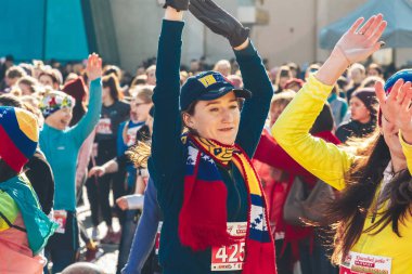 8 Mart 2019, Minsk Belarus Yarışı Kadınlar Günü onuruna 8 Mart