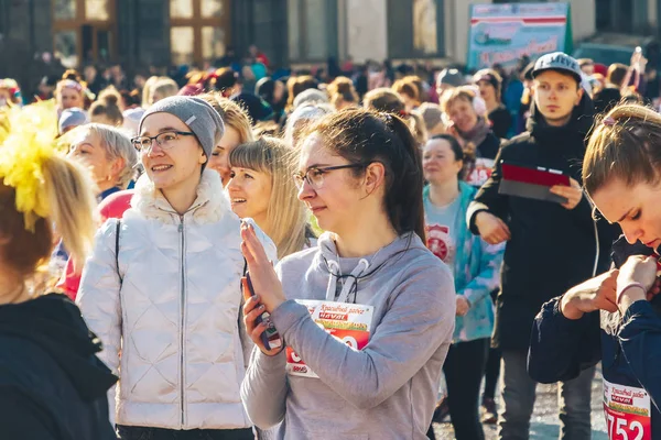 March 8, 2019 Minsk Belarus Race in honor of the Women's Day holiday on March 8 — Stock Photo, Image