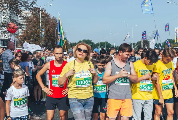 Septiembre 9, 2018 Minsk Bielorrusia Media Maratón Minsk 2018 Correr en la ciudad — Foto de Stock