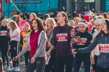 8 Mart 2019, Minsk Belarus Yarışı Kadınlar Günü onuruna 8 Mart