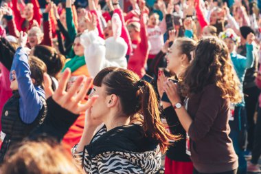 8 Mart 2019, Minsk Belarus Yarışı Kadınlar Günü onuruna 8 Mart
