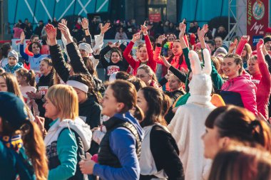 8 Mart 2019, Minsk Belarus Yarışı Kadınlar Günü onuruna 8 Mart