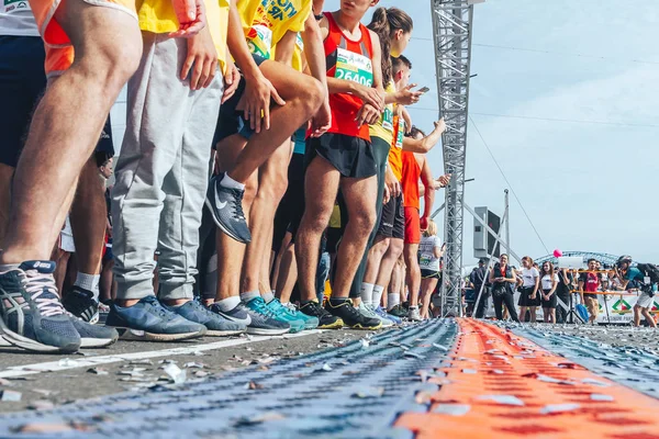 Setembro 9, 2018 Minsk Belarus Meia Maratona Minsk 2018 Correndo na cidade — Fotografia de Stock