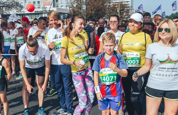 2018 szeptember 9, 2018 Minsk Belarus Half Marathon Minsk 2018 Futás a városban — Stock Fotó