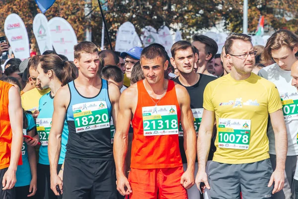 Wrzesień 9, 2018 Mińsk Białoruś Półmaraton Mińsk 2018 Bieg w mieście — Zdjęcie stockowe