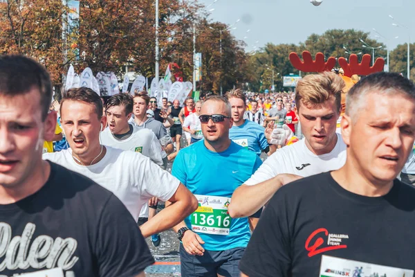 September 9, 2018 Minsk Belarus Half Marathon Minsk 2018 Running in the city — Stock Photo, Image