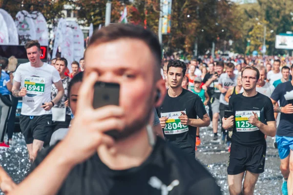 9. September 2018 Minsk Weißrussland Halbmarathon Minsk 2018 Laufen in der Stadt — Stockfoto