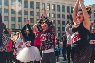 8 Mart 2019, Minsk Belarus Yarışı Kadınlar Günü onuruna 8 Mart