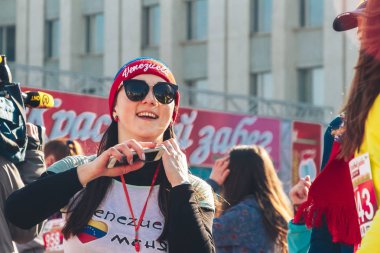 8 Mart 2019, Minsk Belarus Yarışı Kadınlar Günü onuruna 8 Mart