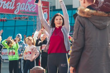 8 Mart 2019, Minsk Belarus Yarışı Kadınlar Günü onuruna 8 Mart