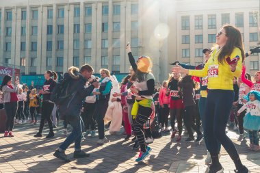 8 Mart 2019, Minsk Belarus Yarışı Kadınlar Günü onuruna 8 Mart