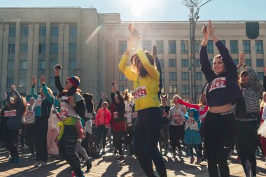 8 Mart 2019, Minsk Belarus Yarışı Kadınlar Günü onuruna 8 Mart