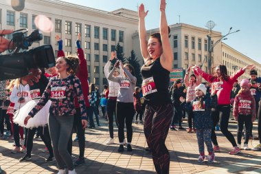 8 Mart 2019, Minsk Belarus Yarışı Kadınlar Günü onuruna 8 Mart