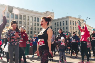 8 Mart 2019, Minsk Belarus Yarışı Kadınlar Günü onuruna 8 Mart