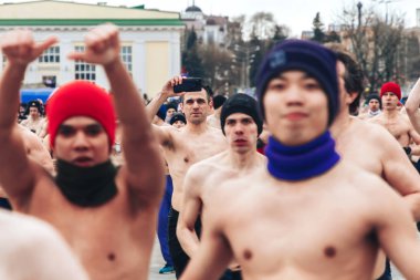 23 Şubat 2019 Minsk Belarus 23 Şubat bayramı onuruna gerçek erkekler yarışı