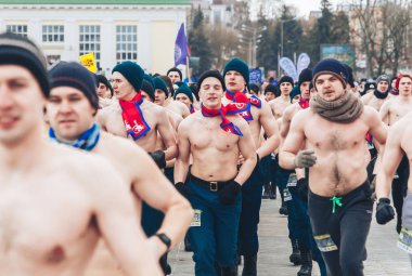 23 Şubat 2019 Minsk Belarus 23 Şubat bayramı onuruna gerçek erkekler yarışı