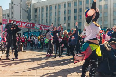 8 Mart 2019, Minsk Belarus Yarışı Kadınlar Günü onuruna 8 Mart