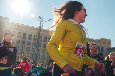 8 Mart 2019, Minsk Belarus Yarışı Kadınlar Günü onuruna 8 Mart