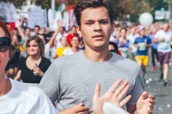 Setembro 9, 2018 Minsk Belarus Meia Maratona Minsk 2018 Correndo na cidade — Fotografia de Stock