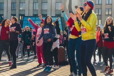 8 Mart 2019, Minsk Belarus Yarışı Kadınlar Günü onuruna 8 Mart