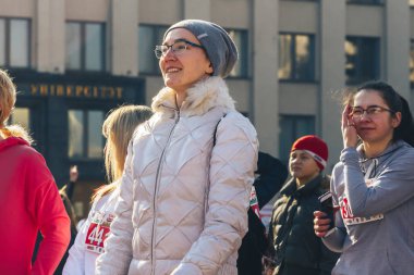 8 Mart 2019, Minsk Belarus Yarışı Kadınlar Günü onuruna 8 Mart