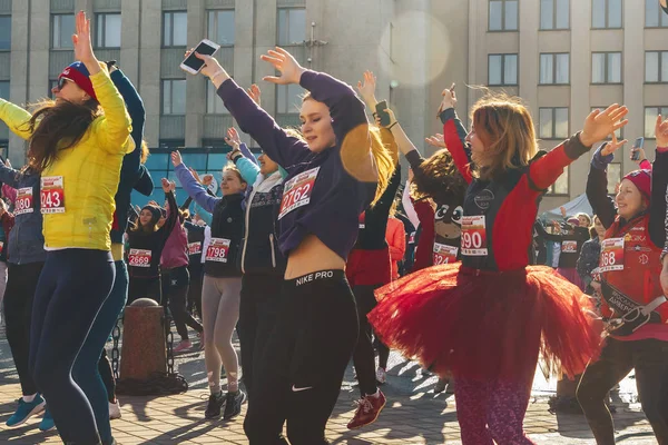 8. März 2019 Minsk Weißrussland-Rennen zu Ehren des Frauentags am 8. März — Stockfoto