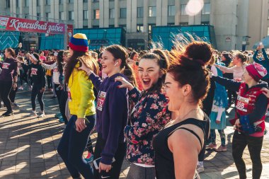 8 Mart 2019, Minsk Belarus Yarışı Kadınlar Günü onuruna 8 Mart