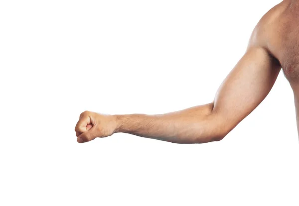 Hand punch geïsoleerd op witte achtergrond, alfa mannetje — Stockfoto