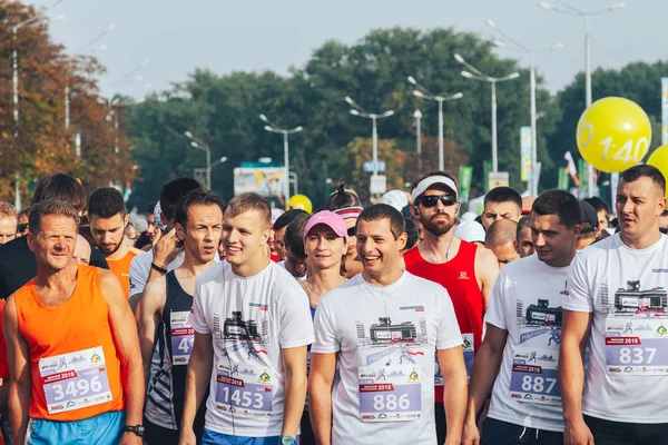 9 сентября 2018 года Минск Беларусь Полумарафон Минск-2018 — стоковое фото
