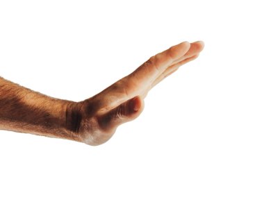 Beyaz adam el açın ve yardım veya almak için hazır