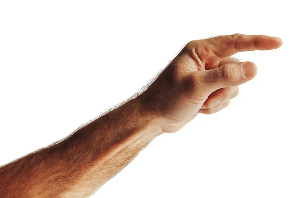 Nahaufnahme einer männlichen Hand, die zeigt — Stockfoto