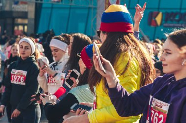 8 Mart 2019, Minsk Belarus Yarışı Kadınlar Günü onuruna 8 Mart