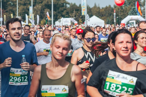 September 9, 2018 Minsk Belarus Half Marathon Minsk 2018 Running in the city — Stock Photo, Image