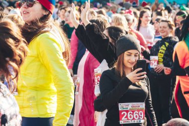 8 Mart 2019, Minsk Belarus Yarışı Kadınlar Günü onuruna 8 Mart
