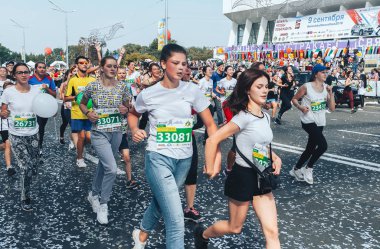 9 Eylül 2018 Minsk Belarus Yarı Maraton Minsk 2018
