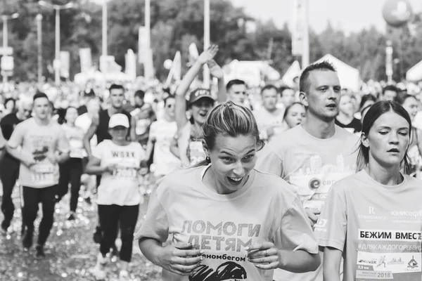 Wrzesień 9, 2018 Mińsk Białoruś Półmaraton Mińsk 2018 Bieg w mieście — Zdjęcie stockowe