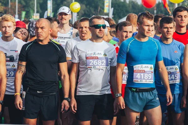 Septiembre 9, 2018 Minsk Bielorrusia Media Maratón Minsk 2018 Correr en la ciudad — Foto de Stock