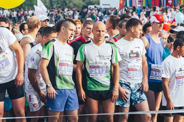 Septiembre 9, 2018 Minsk Bielorrusia Media Maratón Minsk 2018 Correr en la ciudad — Foto de Stock