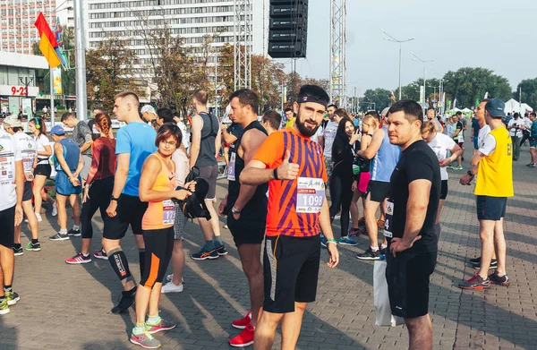 September 9, 2018 Minsk Belarus Half Marathon Minsk 2018 Running in the city — Stock Photo, Image