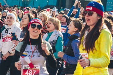 8 Mart 2019, Minsk Belarus Yarışı Kadınlar Günü onuruna 8 Mart