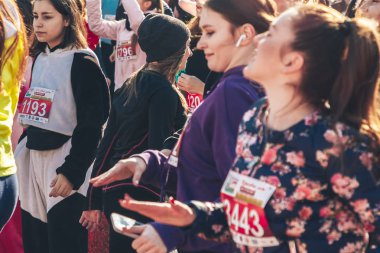 8 Mart 2019, Minsk Belarus Yarışı Kadınlar Günü onuruna 8 Mart